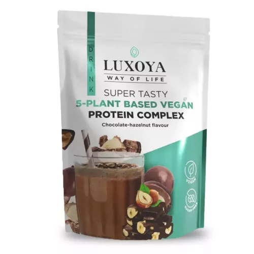 Luxoya Super Tasty 5-plant based VEGAN Protein Complex 450g DOY - Csokoládé-mogyoró ízű - 