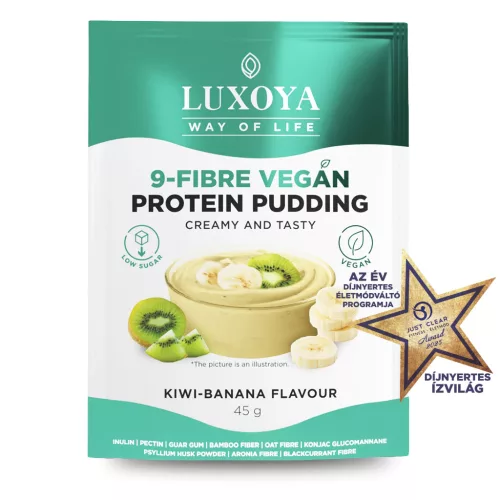 Luxoya 9-Fiber Vegan Protein Pudding Creamy And Tasty 45g - Kiwi-Banana Flavour - 