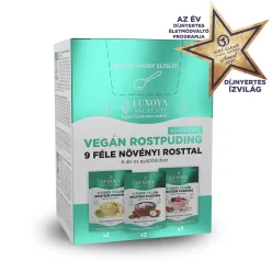 Luxoya 9-Fiber Vegan Protein Pudding Creamy And Tasty  kóstoló csomag 6x 45g (2x3 íz) - 
