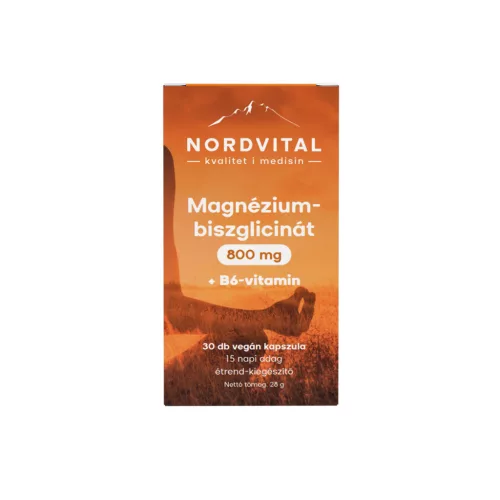 Nordvital Magnézium-biszglicinát 30 db kapszula - Bio és natúr étrendkiegészítők