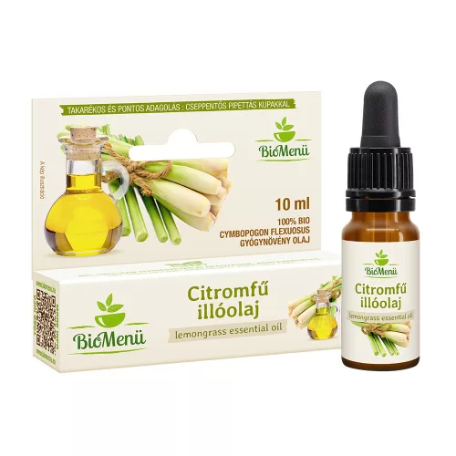 BioMenü BIO CITROMFŰ illóolaj 10 ml - Aromaterápiához és természetes wellnesshez