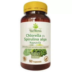 BioMenü BIO CHLORELLA és SPIRULINA ALGA kapszula 60 db - Bio és natúr étrendkiegészítők