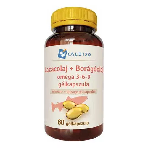 Caleido lazacolaj+borágóolaj omega 3-6-9 gélkapszula 60 db - Bio és natúr étrendkiegészítők