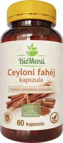 Bio menü bio ceyloni fahéj kapszula 60 db - Bio és natúr étrendkiegészítők