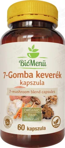 BioMenü BIO 7-GOMBA keverék kapszula 60 db  Új termék - Bio és natúr étrendkiegészítők