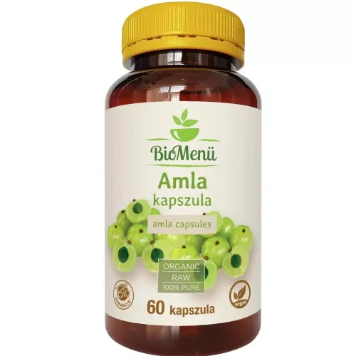 BioMenü BIO AMLA kapszula 60 db 570 mg-os kapszula  Új termék, július közepétől raktáron - Bio és natúr étrendkiegészítők