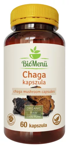 BioMenü BIO CHAGA kapszula 60 db 240 mg-os kapszula Új termék, július közepétől raktáron - Bio és natúr étrendkiegészítők