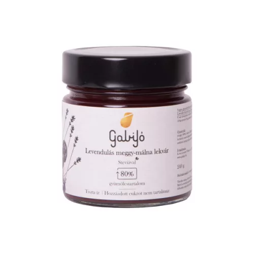 Gabijó Lekvár Leven.Meggy-Málna  Hcm 240 g - Bio és natúr élelmiszerek