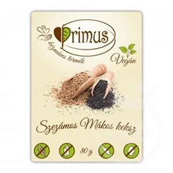 Primus vegán szezámos mákos keksz 80 g - Bio és natúr élelmiszerek
