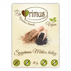 Primus vegán szezámos mákos keksz 80 g - Bio és natúr élelmiszerek