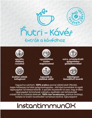 INSTANTIMMUNOX NUTRI-KÁVÉ KÁVÉVAL 180 g - Bio és natúr étrendkiegészítők