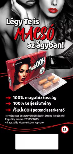 MachOOH étrend-kiegészítő kapszula férfiaknak (4 db) - Bio és natúr intim termékek