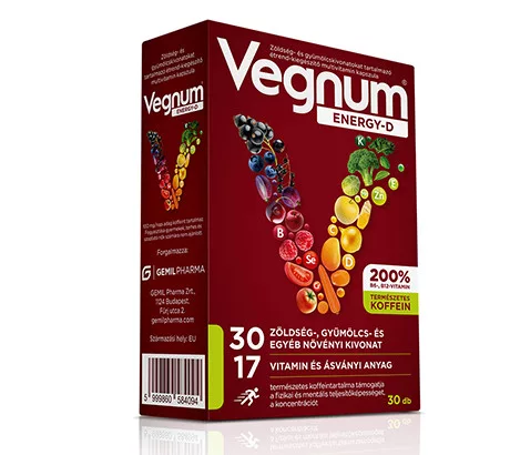 VEGNUM ENERGY-D MULTIVITAMIN KAPSZ. 30 db - Bio és natúr étrendkiegészítők