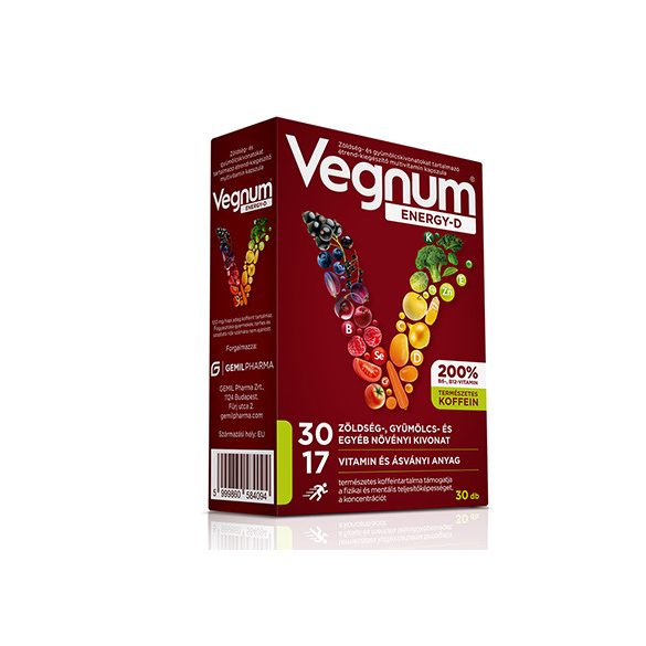 VEGNUM ENERGY-D MULTIVITAMIN KAPSZ. 30 db