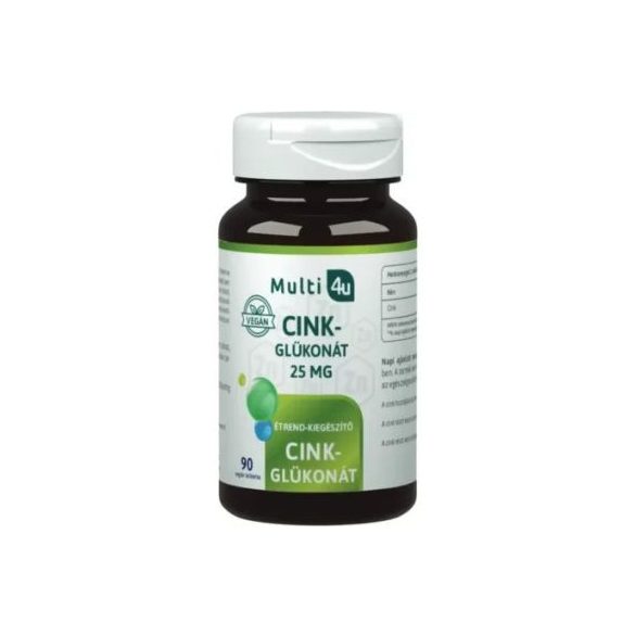 Multi 4u Cink-glükonát 25mg vegán tabletta 90db