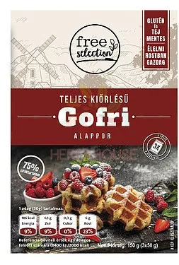 Free selection teljes kiőrlésű gofri alappor 3x50g 150 g – Egyéb reformélelmiszer