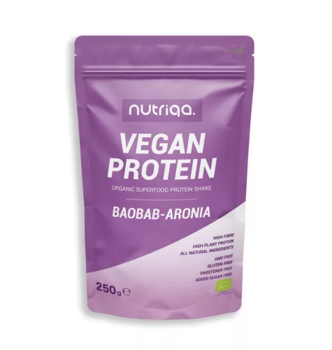 NUTRIQA VEGÁN PROTEIN BAOBAB-ARÓNIA 250G - Bio és natúr étrendkiegészítők