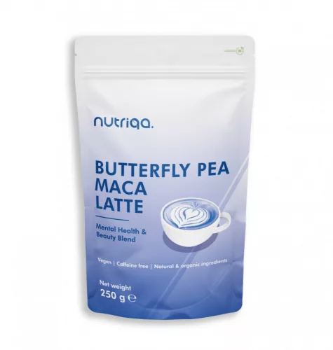 Nutriqa vegan koffeinmentes pillangóborsó-maca latte 250 g - 