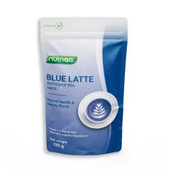Nutriqa bio koffeinmentes vegán pillangóborsó-maca latte 125 g – Egyéb reformélelmiszer
