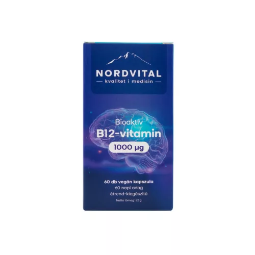Nordvital b12-vitamin 1000mcg vegán kapszula 60 db - Bio és natúr étrendkiegészítők