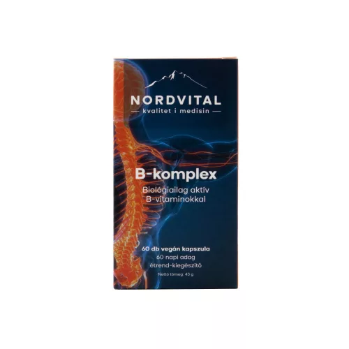 Nordvital b-komplex vegán kapszula 60 db - Bio és natúr étrendkiegészítők