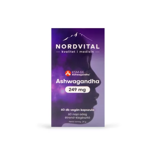 Nordvital ashwagandha 249mg kapszula 60 db - Bio és natúr étrendkiegészítők