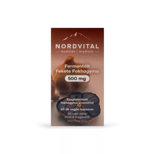 Nordvital fermentált fekete fokhagyma kapszula 60 db - Bio és natúr étrendkiegészítők