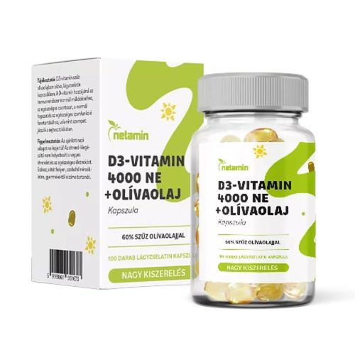 Netamin D3-vitamin 4000NE + olívaolaj kapszula 100x - 
