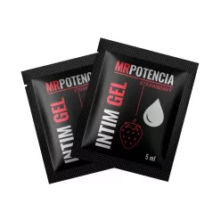 MrPotencia Straw Intim Gel - vízbázisú síkosító - eper (50ml) – Ehető síkosító, ízesített síkosító