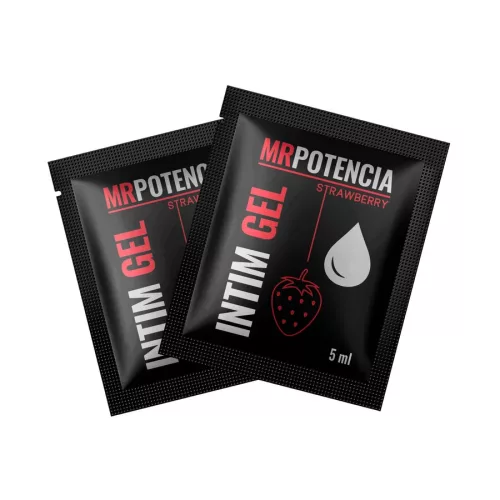 MrPotencia Straw Intim Gel - vízbázisú síkosító - eper (50ml) – Ehető síkosító, ízesített síkosító