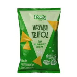   Foody Free gluténmentes hummus chips hagyma tejföl ízű 60 g
