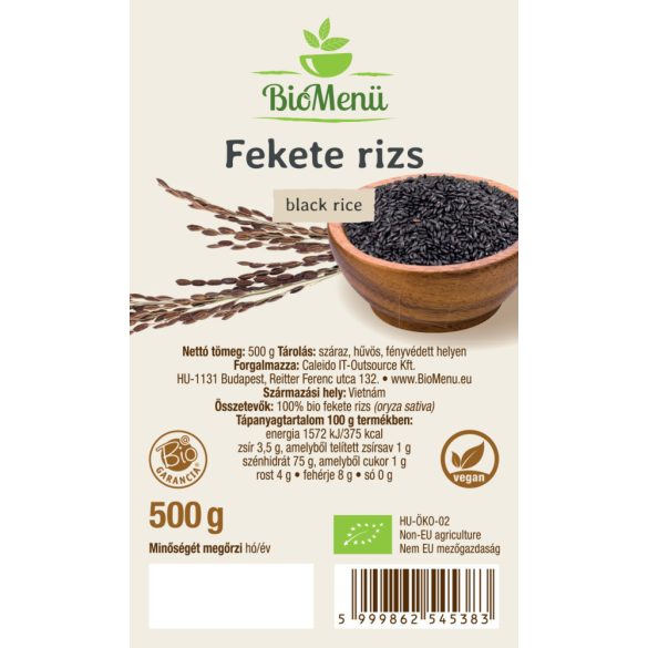BioMenü BIO FEKETE RIZS 500 g
