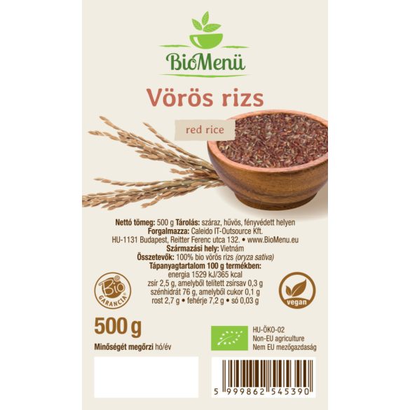 BioMenü BIO VÖRÖS RIZS 500 g