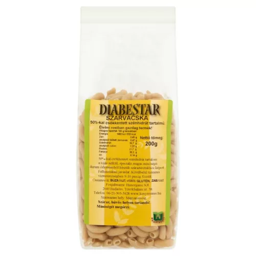 Diabestar tészta szarvacska 200 g - Bio és natúr élelmiszerek