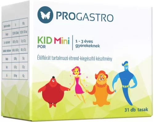 Progastro kid mini por 1-3 éves gyerekeknek élőflórát tartalmazó étrend-kiegészítő készítmény 31 tasak - Bio és natúr étrendkiegészítők