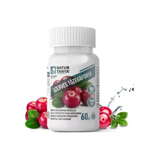 Natur Tanya® Szerves Tőzegáfonya/Cranberry FORTE - Húgyúti fertőzések, húgyhólyag-és húgycsőgyulladások. - Bio és natúr étrendkiegészítők