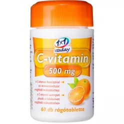 1x1 vitaday c-vitamin 500mg rágótabletta 60 db - Bio és natúr étrendkiegészítők