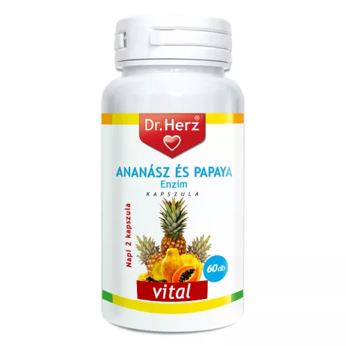 Dr.Herz Ananász-Papaya Kapszula 60 db - Bio és natúr étrendkiegészítők