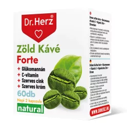 DR Herz Zöld Kávé Forte + C-vitamin+Glükomannán 60 db kapszula - Bio és natúr étrendkiegészítők