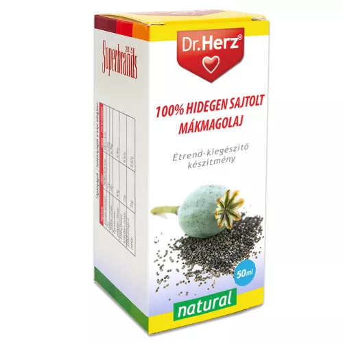 Dr.herz mákmagolaj 100% hidegen sajtolt 50 ml - Bio és natúr étrendkiegészítők
