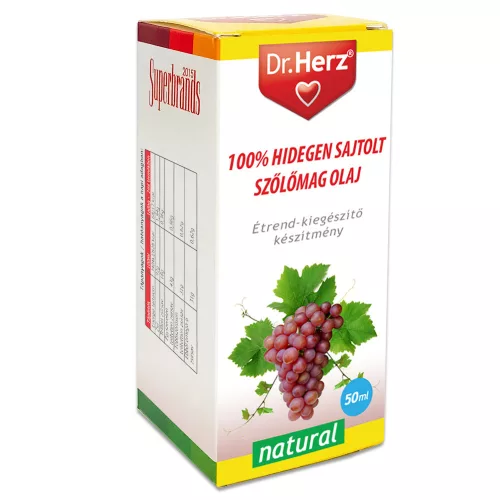Dr.herz szőlőmag olaj 100% hidegen sajtolt 50 ml - Bio és natúr étrendkiegészítők