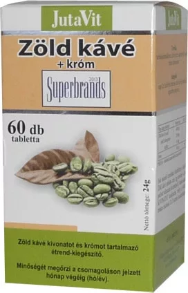 Jutavit Zöldkávé + Króm Tabletta 60 db - Bio és natúr étrendkiegészítők