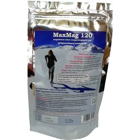 Maxmag 120 magnézium-citrát étrend-kiegészítő italpor 120 g - Bio és natúr étrendkiegészítők