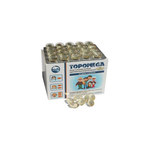 Topomega Omega-3 tartalmú lágyzselatin étrend-kiegészítő kapszula 100 db