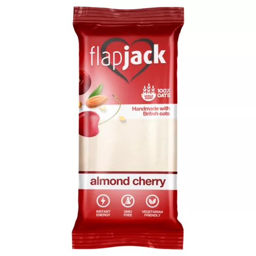 Flap Jack zabszelet mandula-meggy ízű,fehér bevonattal 100 g - Bio és natúr élelmiszerek