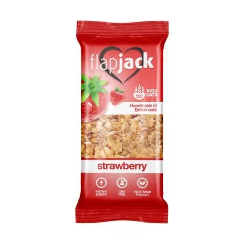 Flap Jack zabszelet eper darabokkal 100 g - Bio és natúr élelmiszerek