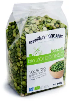 Greenmark Bio Zöldborsó Felezett 500 g - Bio és natúr élelmiszerek