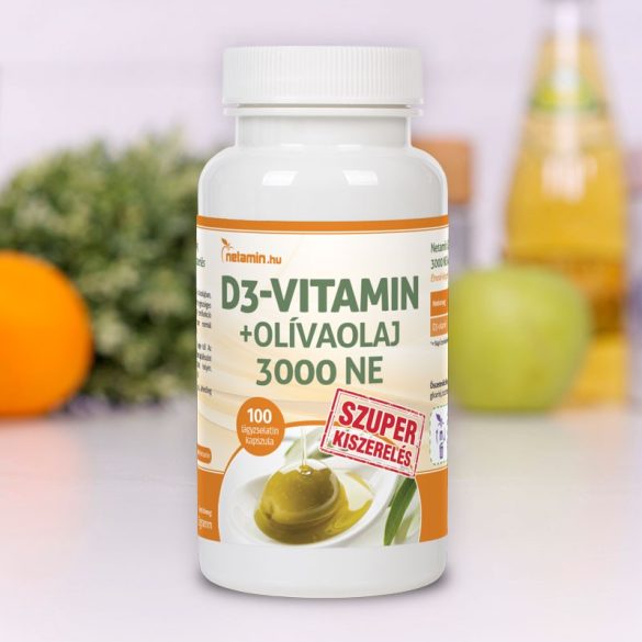 Netamin D3-vitamin+Olivaolaj 3000 NE SZUPER