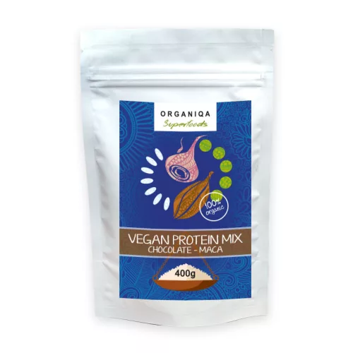 Organiqa bio csokoládé-maca vegán fehérje 400 g - Bio és natúr élelmiszerek