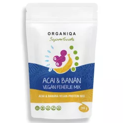 Organiqa 100% bio vegán fehérje mix acai-banán 200 g - Bio és natúr élelmiszerek